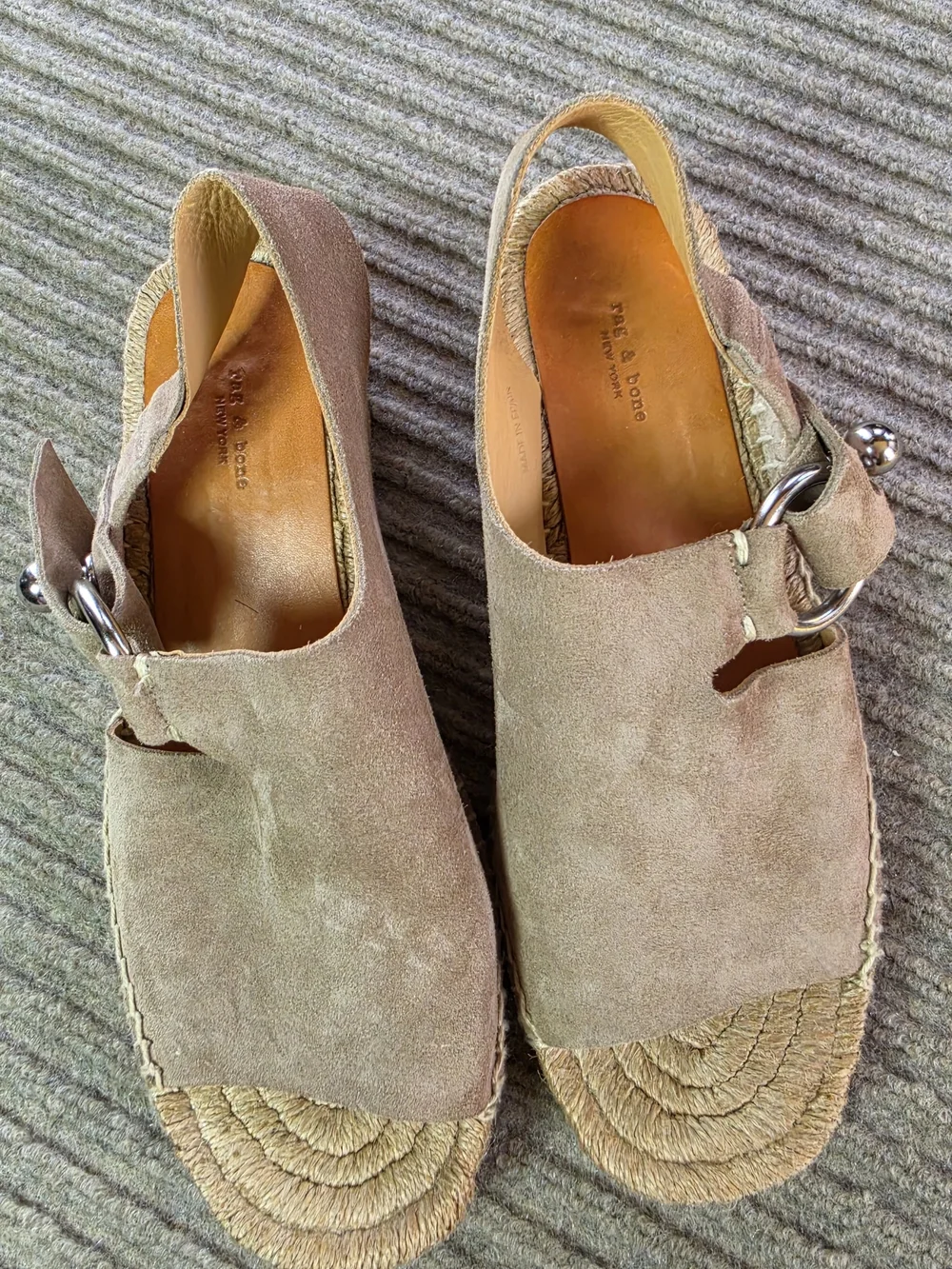 Rag & Bone New York Womens Arc Espadrille Wedge Platform Sandals 37 Tan